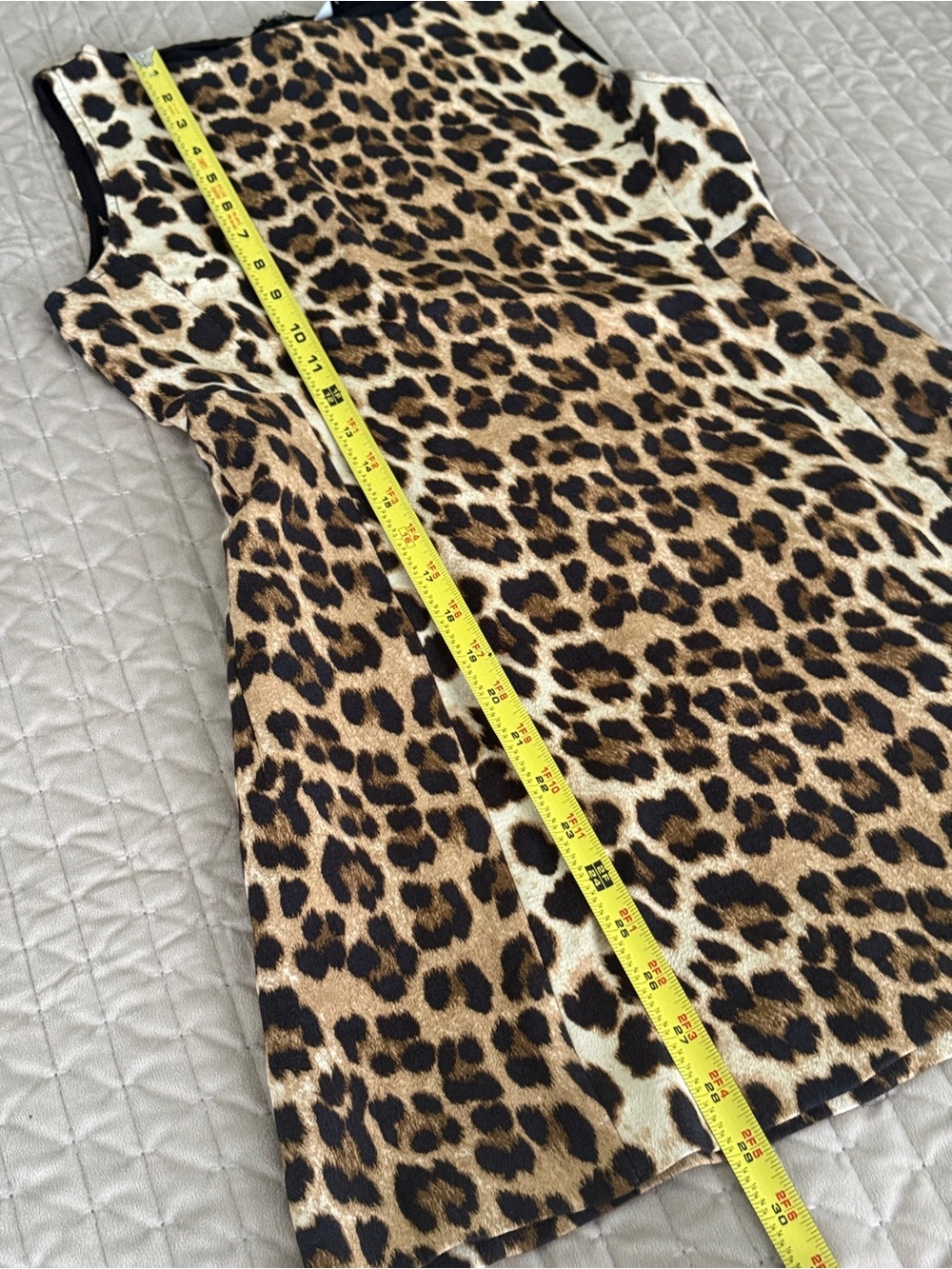 Zara Sleeveless, Round-Neck Leopard Print Shift Mini Dress Size S - Picture 5 of 5